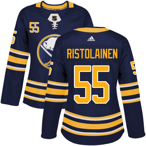 Adidas Buffalo Sabres #55 Rasmus Ristolainen Navy Blue Home Authentic Women Stitched NHL Jersey